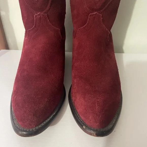 Tecovas Maroon Suede Boots - Picture 6 of 10